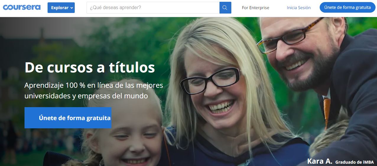 Coursera tiene pocos cursos gratis en español