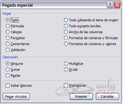 El pegado especial es una de las características de Excel mas fascinantes